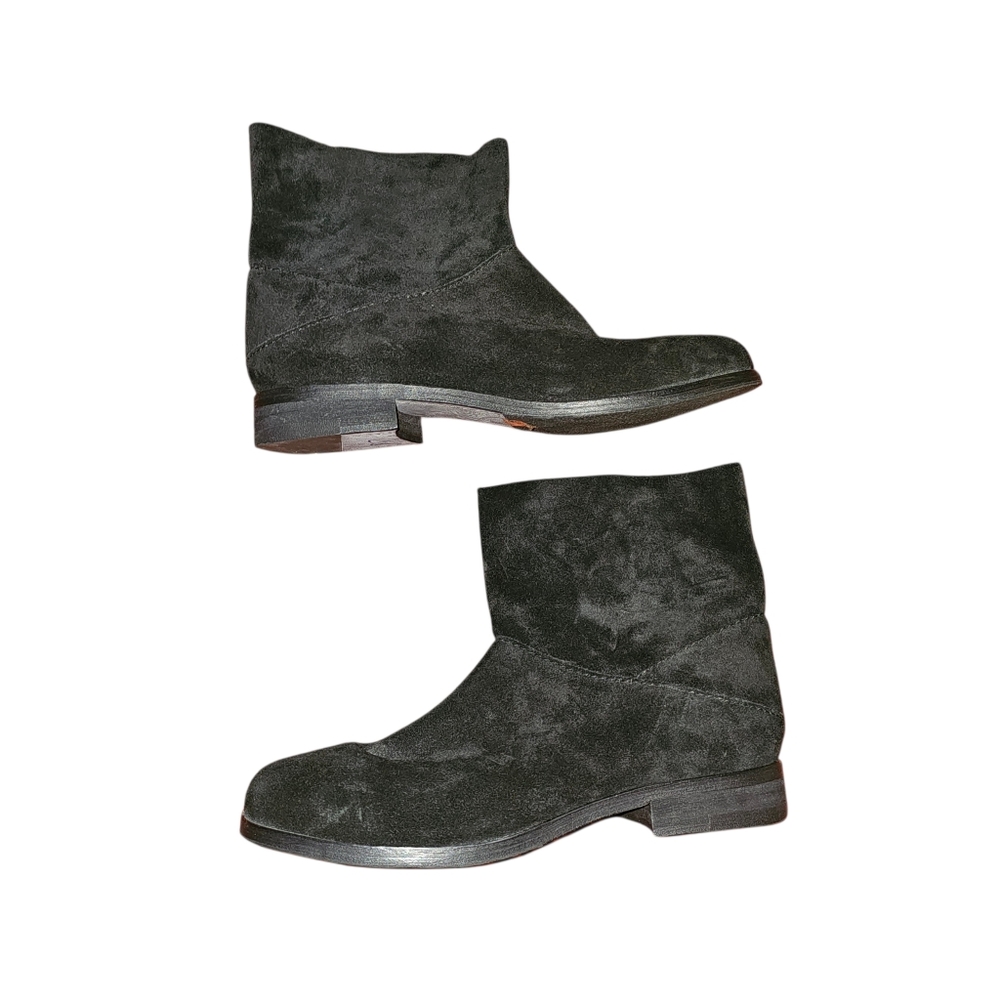 Eileen Fisher Black Suede Leather Juant Bootie Ankle Boots Size 8 US